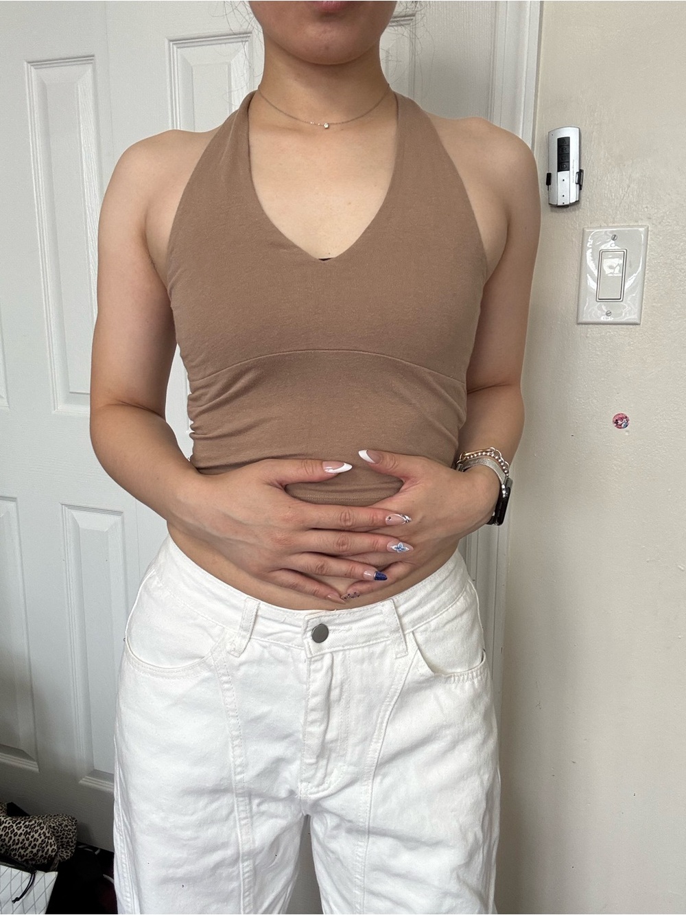 hollister women's halter crop top - brown xs - Picture 2 of 3